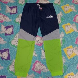New Seattle Seahawks Jersey Lined Nylon Pants NFL Football